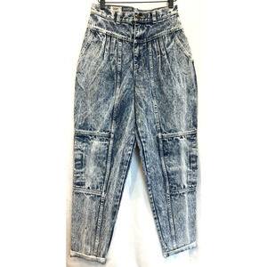 Vintage 90s Y2K Womens Acid Wash High Waist Pleat Jeans Size 13 14 Jrs‎ Preppy